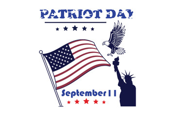 American flag patriot day background. United states flag poster. American flag and text blue with stars background for Patriot Day.