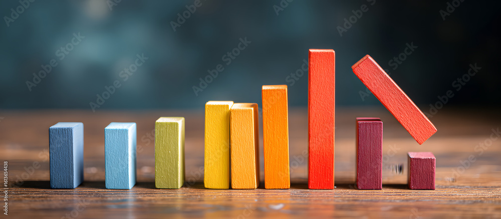 Poster graph illustrating declining business performance with copy space image for financial risk managemen
