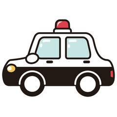 パトカーのシンプルなカラーアイコン