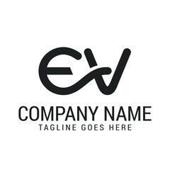 Creative Letter EV or VE Modern Minimalist Vector Logo Design Templates for Brand