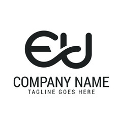 Creative Letter EU or UE Modern Minimalist Vector Logo Design Templates for Brand