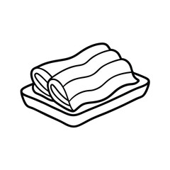 Cleanly folded dish towel presented in a neat rectangular shape