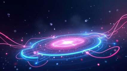 Obraz premium Neon energy vortex glowing abstract background