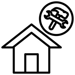 Renovated Building line icon