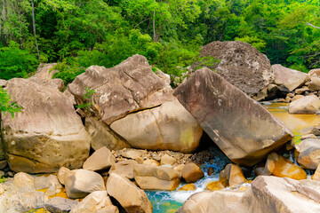 Mountain river.

Mountain lakes and rivers of the Baho Falls near Nha Trang in Vietnam. During the rainy season, this place turns into a deep river with large waterfalls. 
