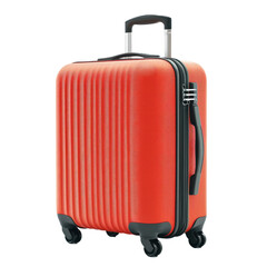 Rolling suitcase isolated on transparent background