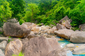 Mountain river.

Mountain lakes and rivers of the Baho Falls near Nha Trang in Vietnam. During the rainy season, this place turns into a deep river with large waterfalls. 
