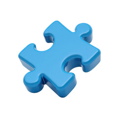 Obraz premium A vibrant blue puzzle piece on a black background.