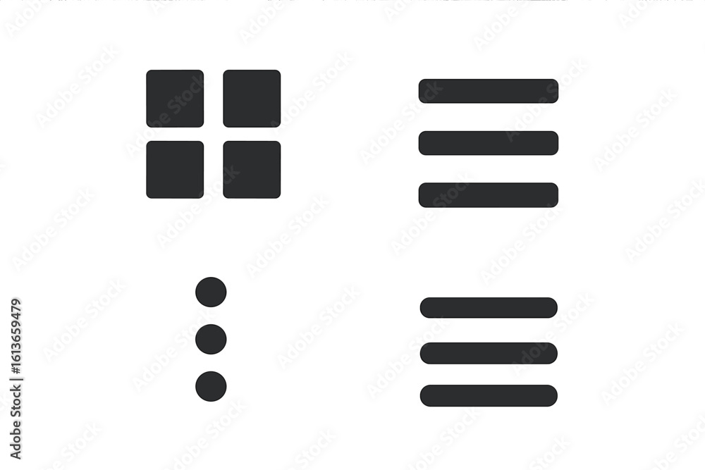 Poster hamburger menu icon set with 4 modern ui navigation symbols. minimal flat design for apps and websit