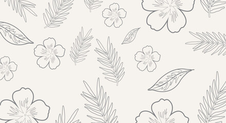 Fototapeta premium Modern abstract floral pattern. Repeating print with retro elegance. Vintage design for fabric, wallpaper, or wrapping.
