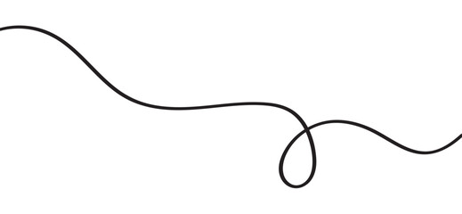 Fototapeta premium Elegant Black Curved Line Decoration on White Background