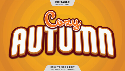 cozy autumn editable text effect template