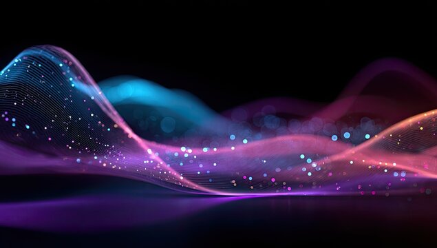 Abstract swirling waves of vibrant color