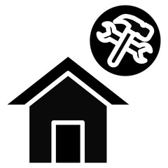 Renovated Building glyph icon