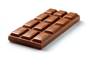 A delicious milk chocolate bar with segmented pieces isolated on white background