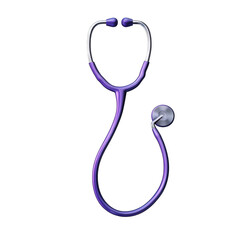 Purple stethoscope doctor healthcare health medical examination instrument on transparent background