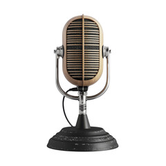 Vintage Microphone Nostalgia Classic Mic Audio Equipment Retro Recording on transparent background