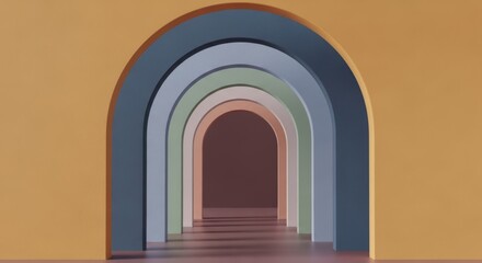 Fototapeta premium Endless Archways Journey Through Vibrant Hues