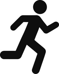 Minimalist Silhouette of Person Running in Energetic Pose