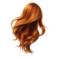 Flowing Copper Hair Beauty Redhead Waves Style Texture Fashion Realistic on transparent background
