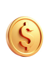 Obraz premium Gold dollar coin icon on a black background.