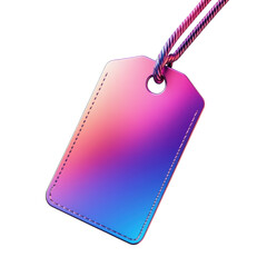 Gradient Price Tag for Shopping Promotions Neon Color Sale Tag Creative on transparent background
