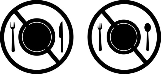 Do not eat icons. No food sign. collection for web vector  design,
