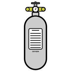 vector illustration of health oxygen cylinder icon for hospital