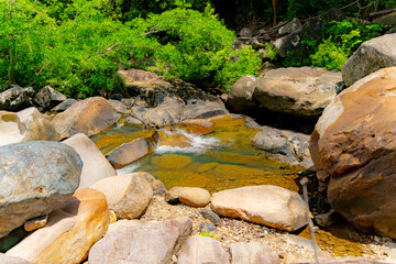Mountain river.

Mountain lakes and rivers of the Baho Falls near Nha Trang in Vietnam. During the rainy season, this place turns into a deep river with large waterfalls. 

