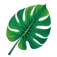 green leaf isolated on white Ai-Generated