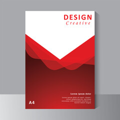 Corporate book cover design template with red colour. Can be adapt to Brochure, Annual Report, Magazine,Poster, Business Presentation, Portfolio, Flyer, Banner, Website. Vector template in A4 size.