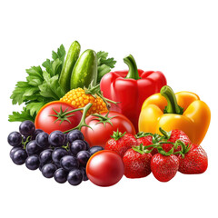 Fresh Produce Abundance A Vibrant Still Life of Healthy Eating and Organic on transparent background