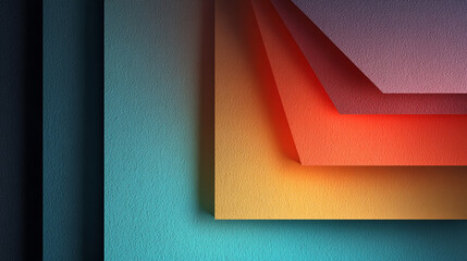 Colorful geometric planes create layered abstract. Modern design element for marketing, backgrounds, web.