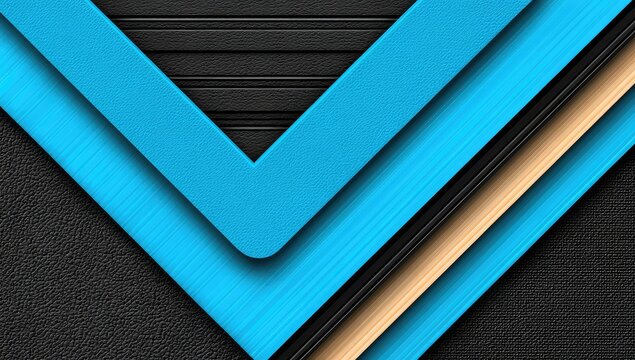 Abstract geometric design with overlapping teal, beige, and black shapes