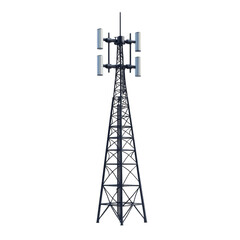Cellular Tower Telecommunications Antenna Communication Equipment Isolated on transparent background