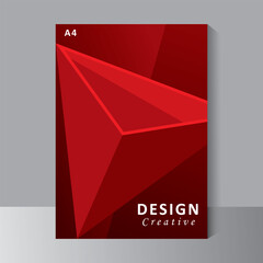 Modern cover design template with A4 size. red rectangle shape Book covers, brochure and posters concept in modern minimal style for branding, social media advertising, promo, annual report,
