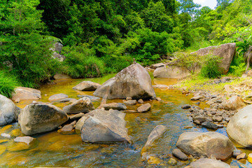Mountain river.

Mountain lakes and rivers of the Baho Falls near Nha Trang in Vietnam. During the rainy season, this place turns into a deep river with large waterfalls. 
