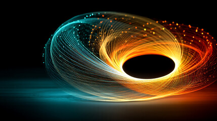 Abstract light swirl shines, perfect for tech marketing, web design, or backgrounds. Energy concept, futuristic, technology, and networking themes.
