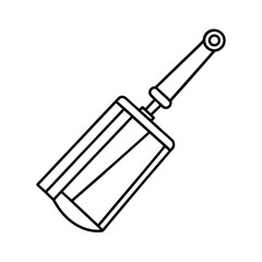 Clean line drawing of a knife sharpening tool in front view