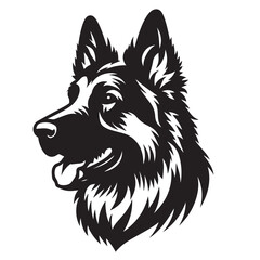 Fototapeta premium Silhouette of a Dog on White BackgroundBlack Dog Silhouette Isolated on Transparent BackgroundSide View of Sitting Dog SilhouetteStanding Dog Silhouette Vector IllustrationMinimalist Dog 