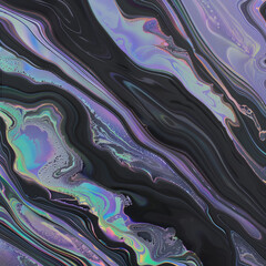 Swirling Iridescent Marble with Electric Highlights