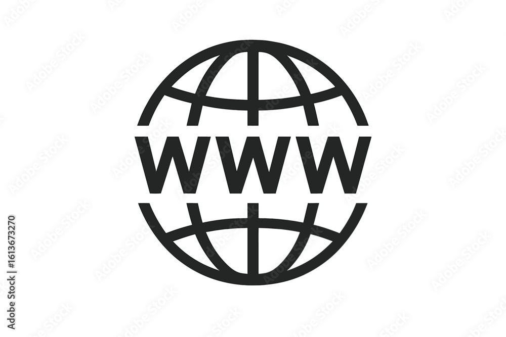 Poster website icon with www letters. go to web page symbol. internet address and url sign. global communic