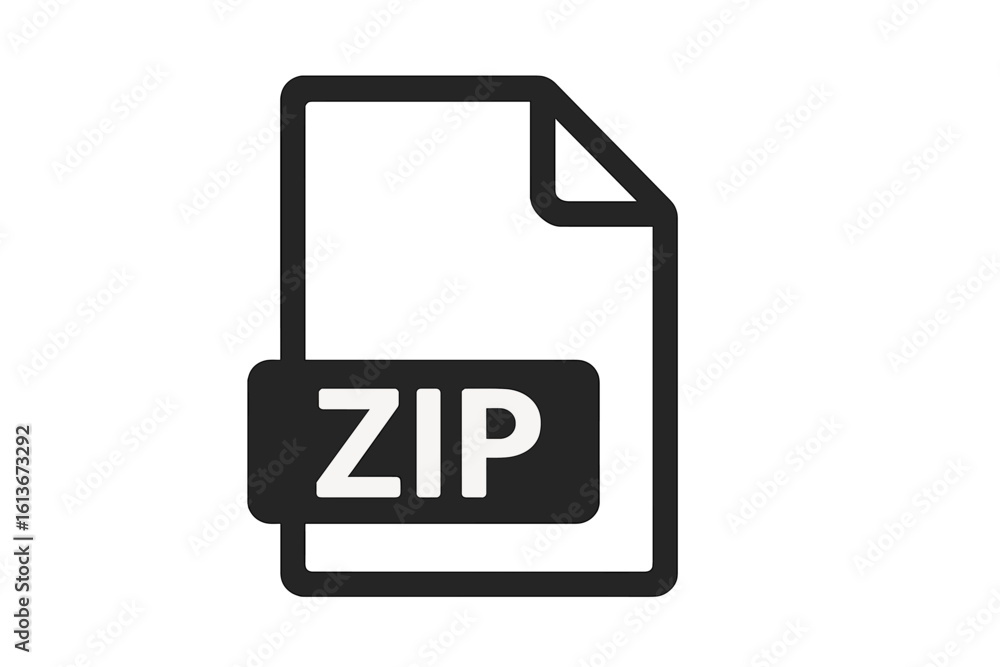 Poster zip file icon vector. zip archive file extension pictogram. data compression concept. digital docume