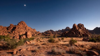 Fototapeta premium Arid mountain landscape under a clear sky