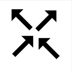 set of vector arrows, Four Outward Arrows Icon &ndash; Expand or Move Out Symbol