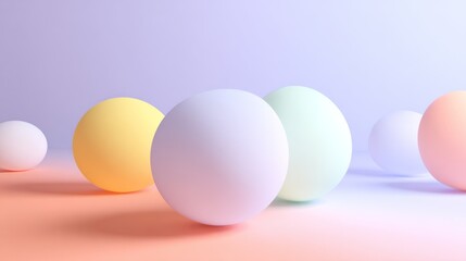Pastel spheres on a gradient background