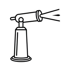 Illustration of a compact kitchen torch in a vertical orientation on a clean white background