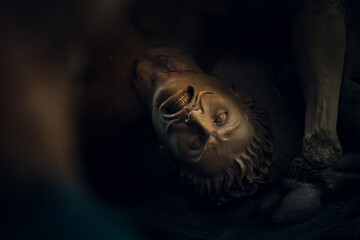 Making of Goddess Mahusashur Idol in Kumartuli for Durga Puja, the biggest festival of Kolkata, west Bengal
