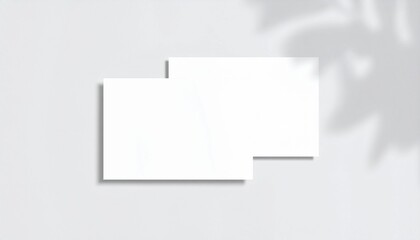 Emty Postcard Photo mockup. Blank Postcard, Card, Business card, invitation with soft shadows. Postcard Mock-up with clipping path.