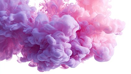Obraz premium Abstract swirls of pastel pink and lavender ink in water